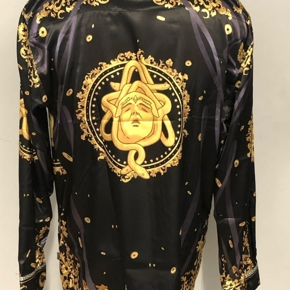 Barabas shirt button front black satan classic fit - Picture 4 of 7